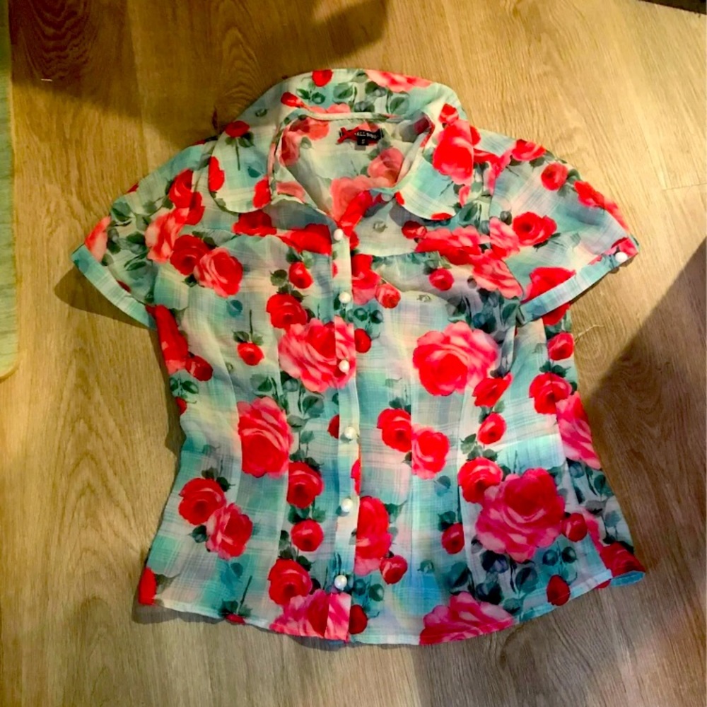 Hell Bunny Floral Blouse